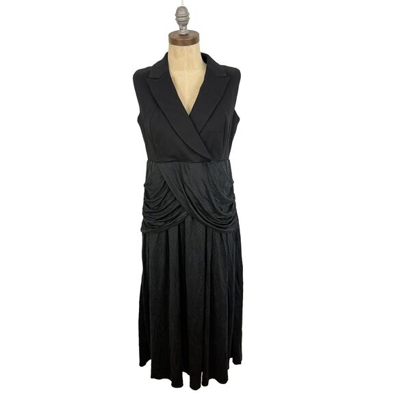 EMILIA GEORGE Meghan Maternity Dress M Black Mixed Media Formal EUC B86 - Picture 2 of 7
